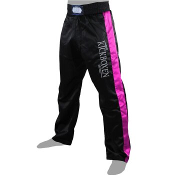 Stick Kickboxhose schwarz/pink4XS - XXL Kinder Erwachsene