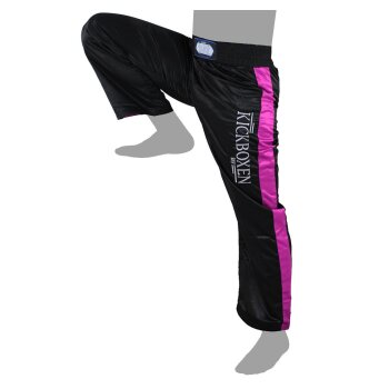 Stick Kickboxhose schwarz/pink4XS - XXL Kinder Erwachsene