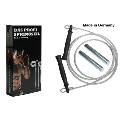 Made in Germany Delux 280 Stahl Springseil inkl. Einsteck-Gewichte