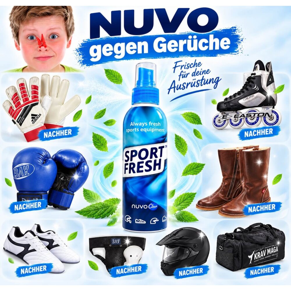 Nuvo Fresh Anti Geruchsspray Hygienespray Handschuhe Schuhe