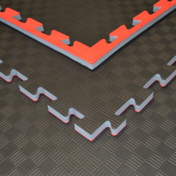 Matten Kampfsportmatten Double schwarz rot 100x100x2cm