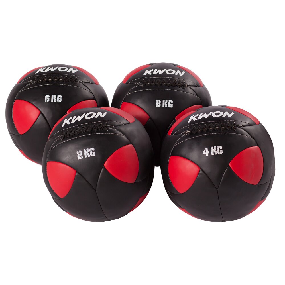 Trainingsball Medizinball 4 - 8 kg schwarz/rot