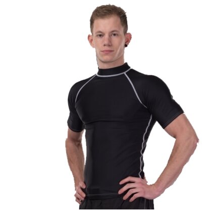 Rashguard kurzarm uni schwarz M
