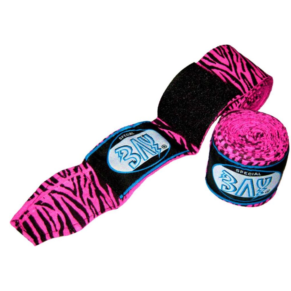 Zebra Fun Boxbandagen 2,5 m schwarz/wei&szlig; oder schwarz/pink