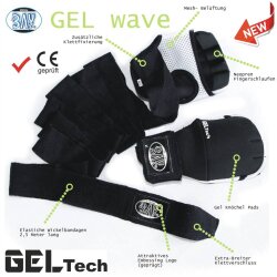 Wave Gel pink/schwarz gepolsterte Neopren Boxbandagen Handschuhe