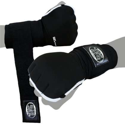 Wave Gel weiß/schwarz gepolsterte Neopren Boxbandagen Handschuhe
