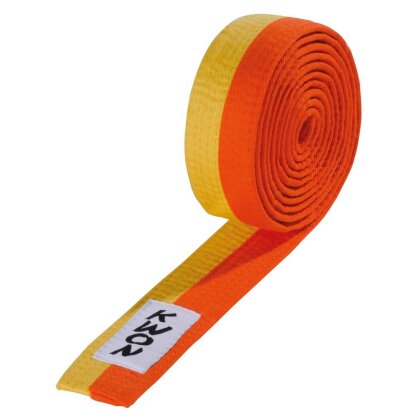 2-farbige Budogürtel gelb/orange 280