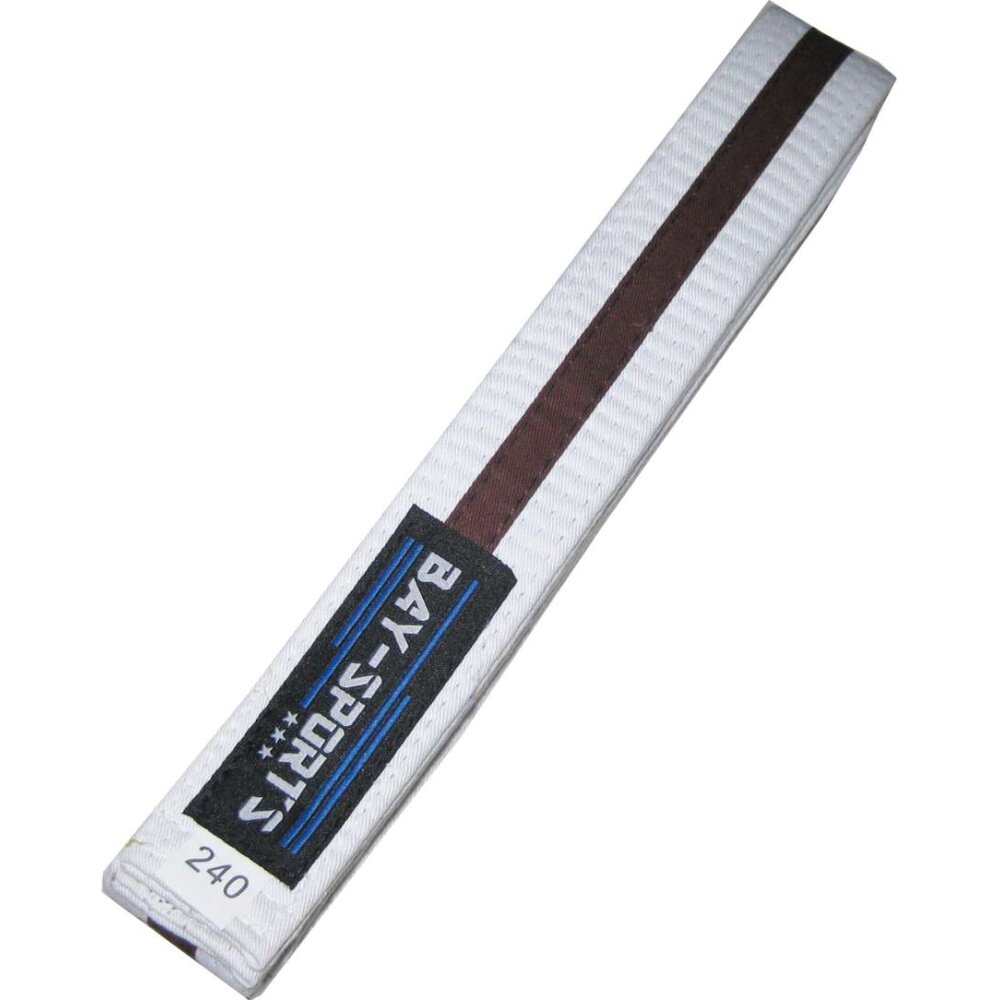 3-farbige Budogürtel weiß/gelb/weiß 320