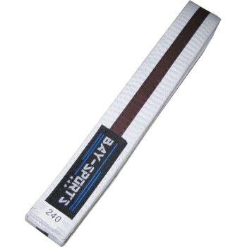 3-farbige Budogürtel weiß/braun/weiß 220