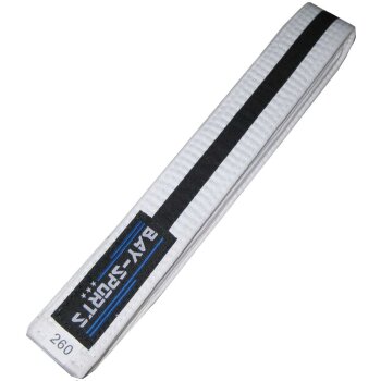 3-farbige Budogürtel weiß/braun/weiß 220