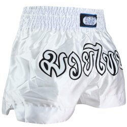 Remy Thaiboxhose weiss / silber M