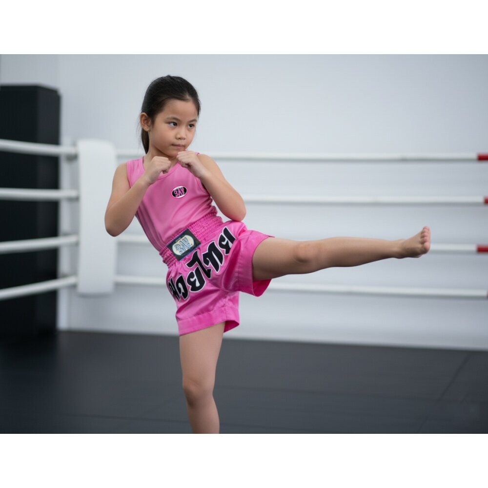 ANGEBOT des Monats - Remy Thaiboxhose pink rosa mit Schrift XS