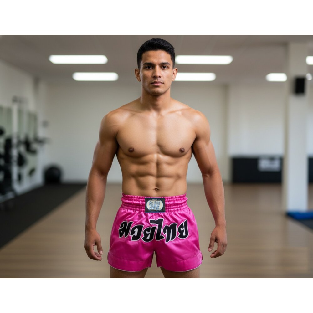 ANGEBOT des Monats - Remy Thaiboxhose pink rosa mit Schrift XL