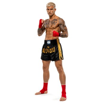 20 Jahre Jubel Angebot- Remy Thaiboxhose schwarz/gold glitter XL