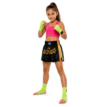 20 Jahre Jubel Angebot- Remy Thaiboxhose schwarz/gold glitter XL