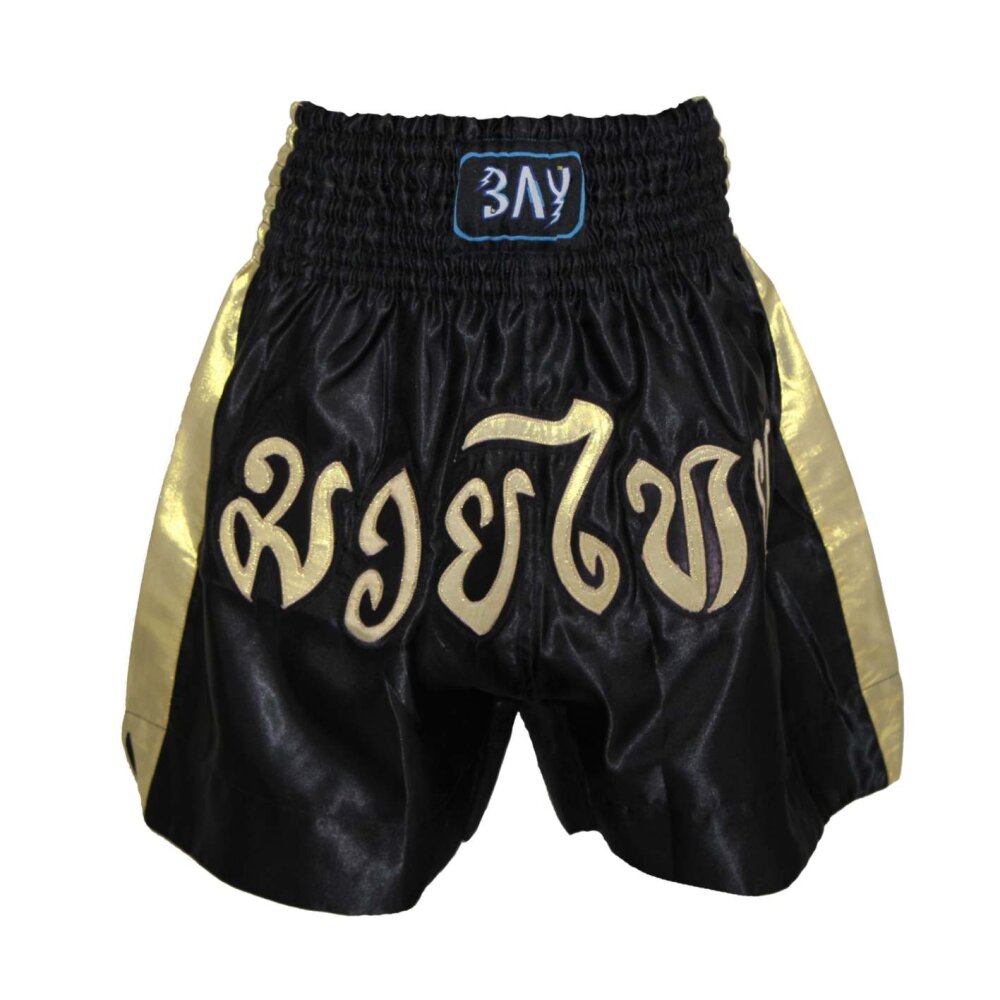 Remy Thaiboxhose schwarz/gold glitter XXL