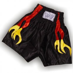 Flame Thaiboxhose schwarz rot gold gelb M
