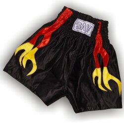 Flame Thaiboxhose schwarz rot gold gelb L