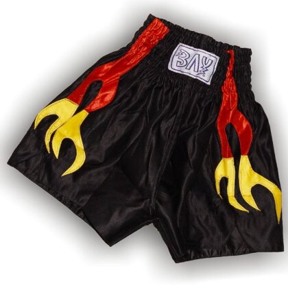 Flame Thaiboxhose schwarz rot gold gelb XXL