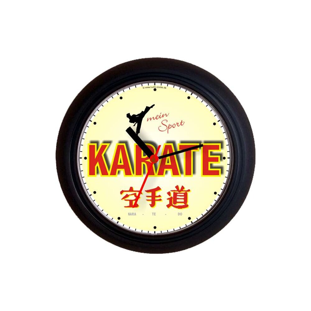 Wanduhr Schriftzug mein Sport Karate 