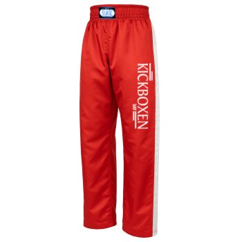 Stick Kickboxhose rot/weiß 4XS - XXL Kinder Erwachsene 150 (XS)