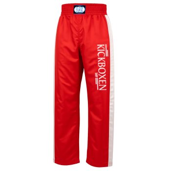 Stick Kickboxhose rot/weiß 4XS - XXL Kinder Erwachsene 150 (XS)