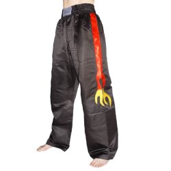 Flame Kickboxhose mit Flammen schwarz/gelb/rot 140 (XXS)
