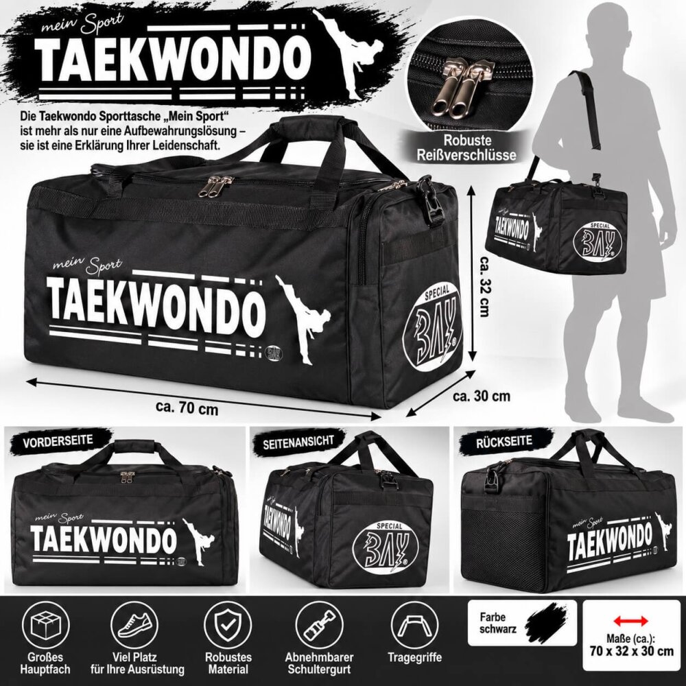 Sporttasche mein Sport TKD Taekwondo schwarz 70 cm