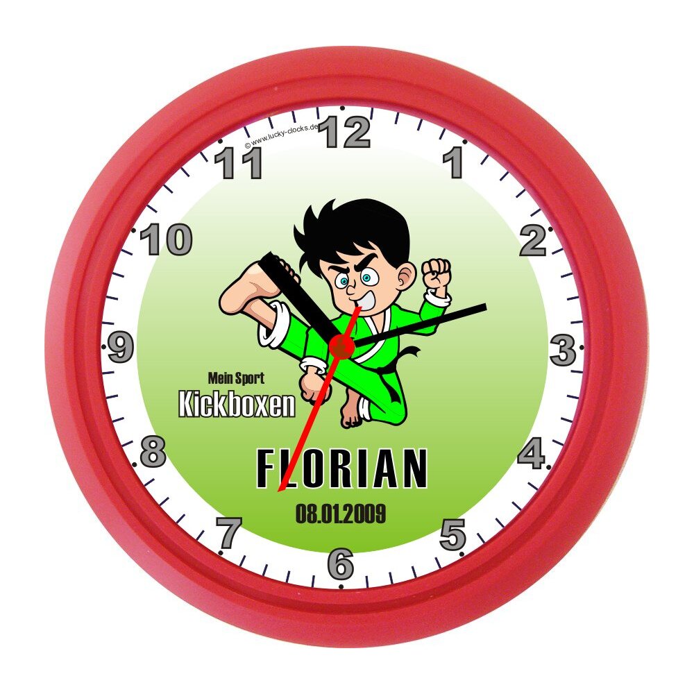 GRATIS ab einem Einkaufswert von 150 Euro - Wanduhr mit Wunschname MEIN SPORT f&uuml;r Kinder &amp; Erwachsene