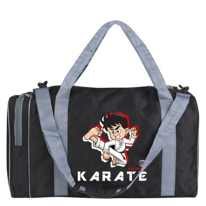 Sporttasche für Kinder Karate schwarz/grau 50 cm