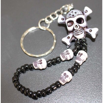 GRATIS ab einem Einkaufswert von 10 Euro - Totenkopf Perlen Schlüsselanhänger