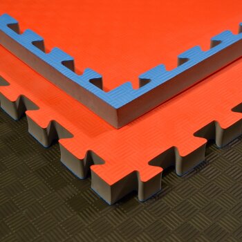 Matten Kampfsportmatten Double SV blau rot 100x100x4cm