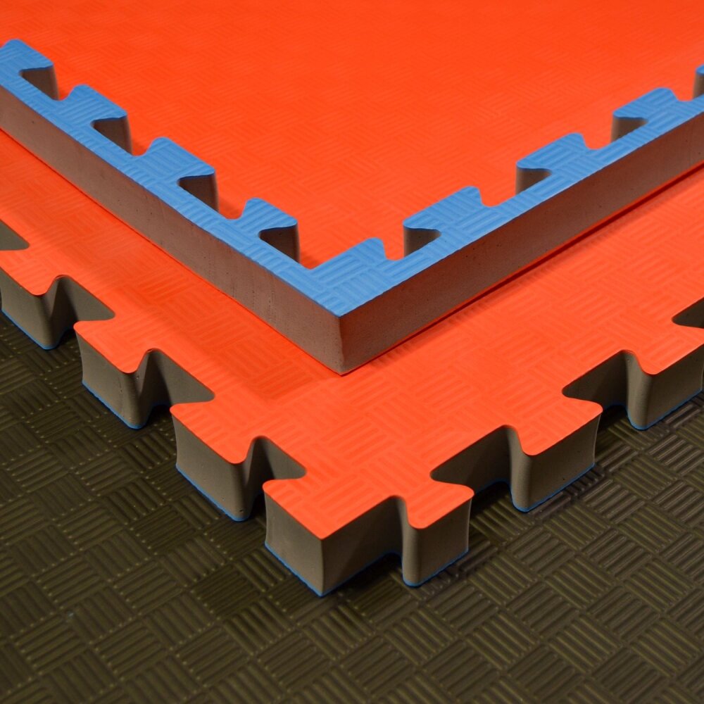 Matten Kampfsportmatten Double SV blau rot 100x100x4cm