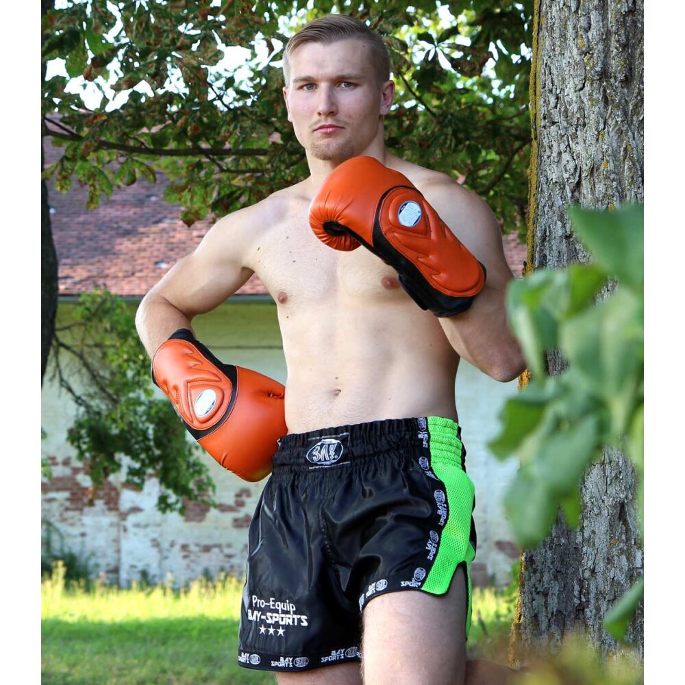 Pro-Equip Mesh Thaiboxhose XS - XXL schwarz/neon gr&uuml;n S