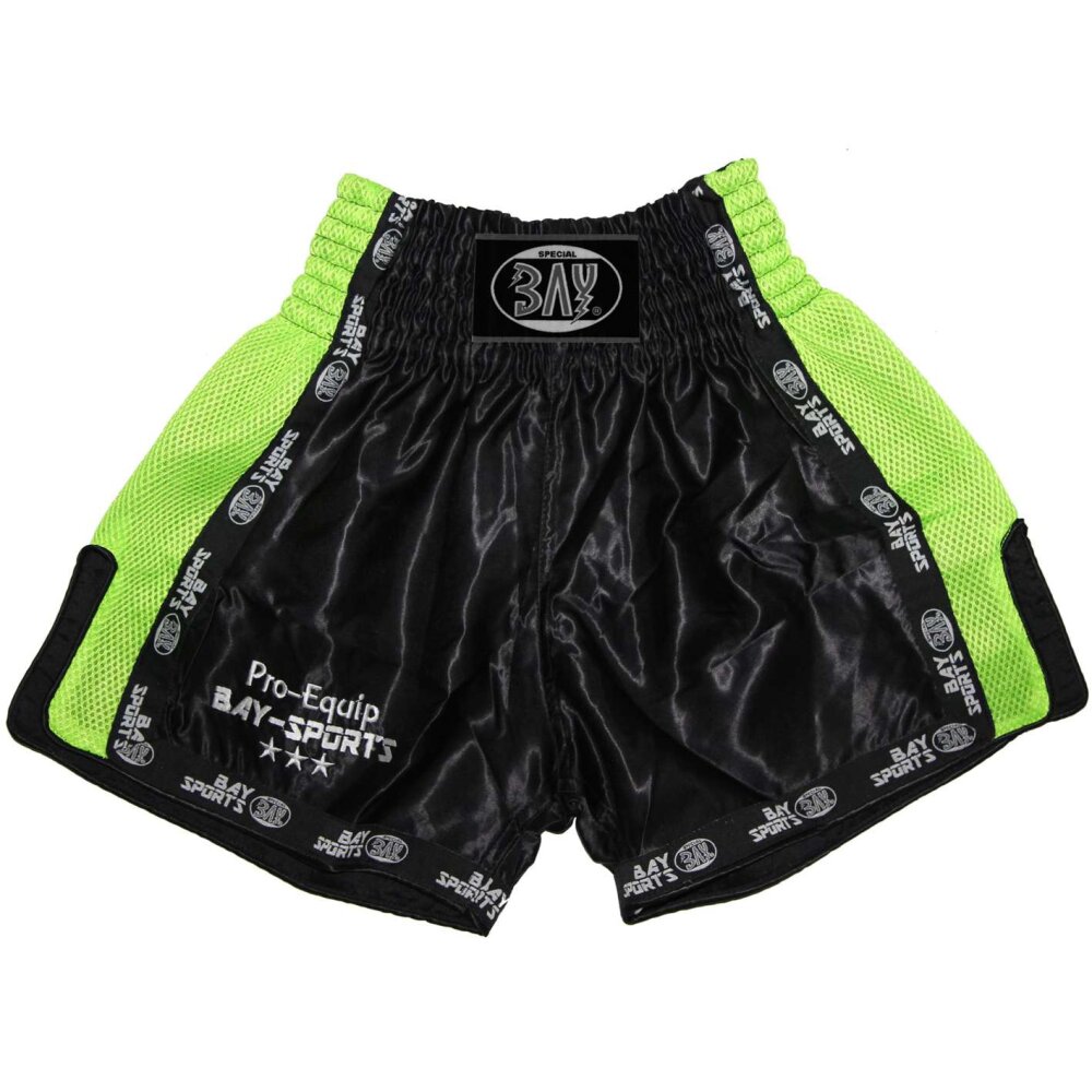 Pro-Equip Mesh Thaiboxhose XS - XXL schwarz/neon gr&uuml;n S