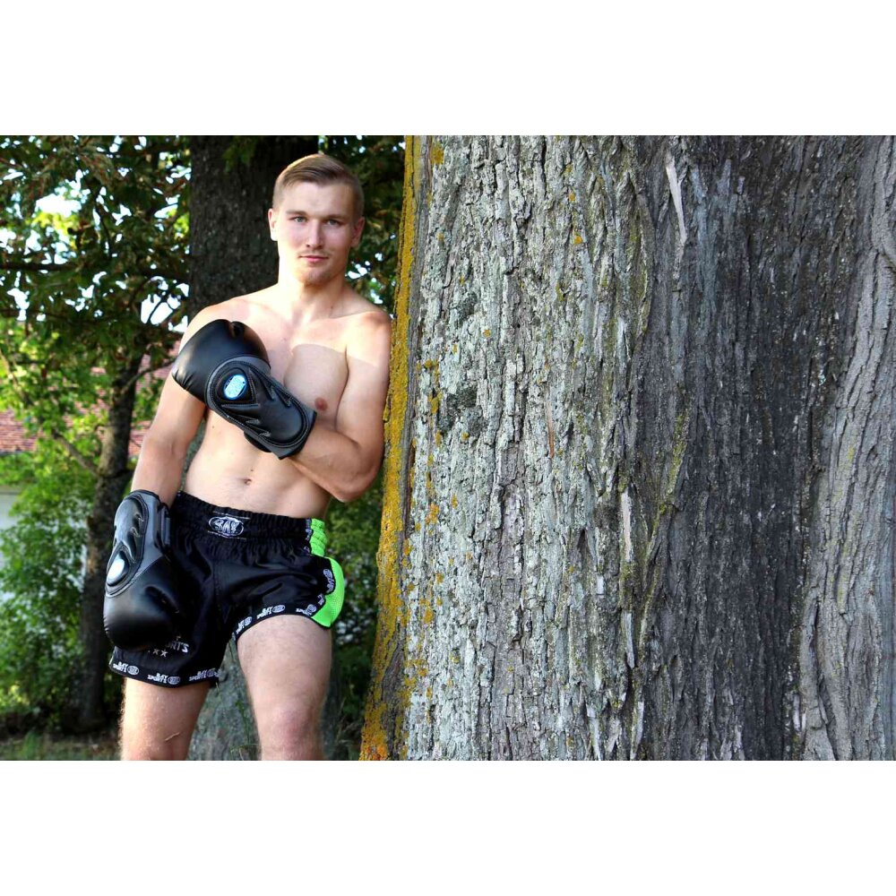 Pro-Equip Mesh Thaiboxhose XS - XXL schwarz/neon gr&uuml;n S