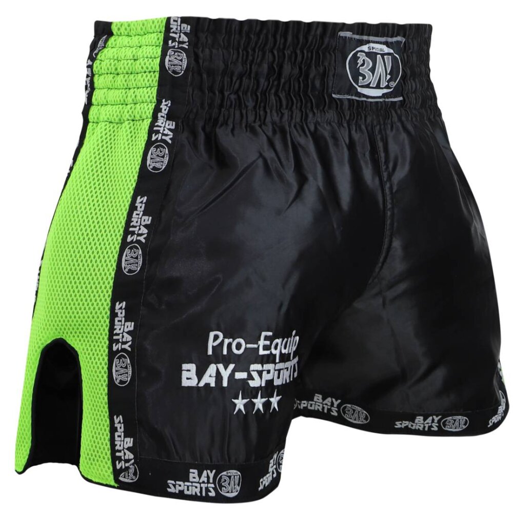 Pro-Equip Mesh Thaiboxhose XS - XXL schwarz/neon gr&uuml;n L