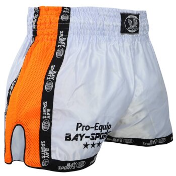 Pro-Equip Mesh Thaiboxhose XS - XXL weiß/neon orange M