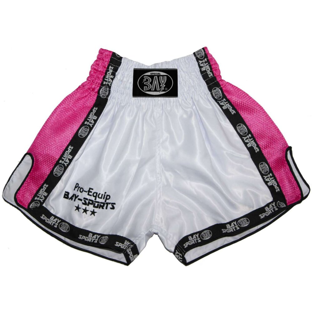Pro-Equip Mesh Thaiboxhose XS - XXL weiß/neon pink L