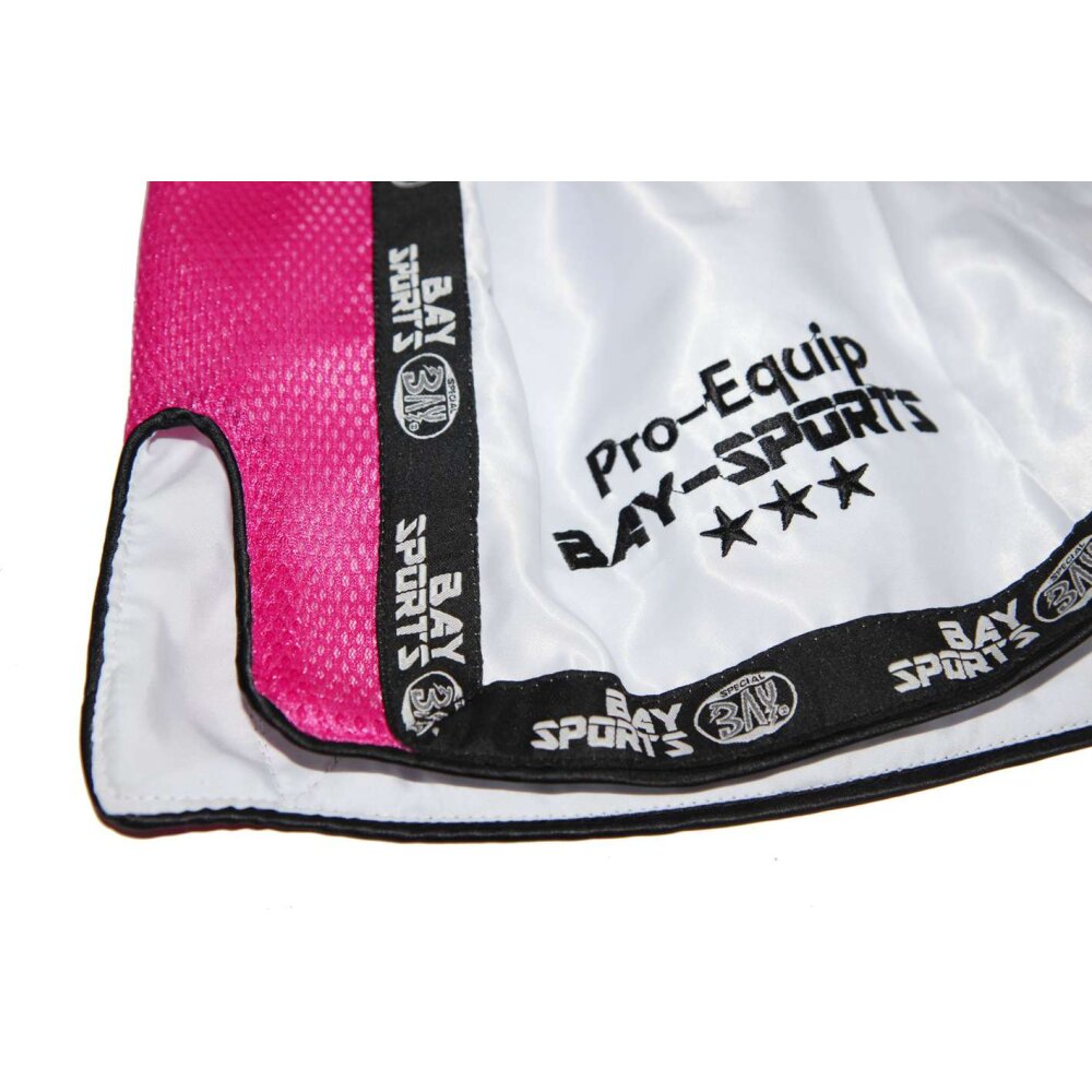 Pro-Equip Mesh Thaiboxhose XS - XXL weiß/neon pink L