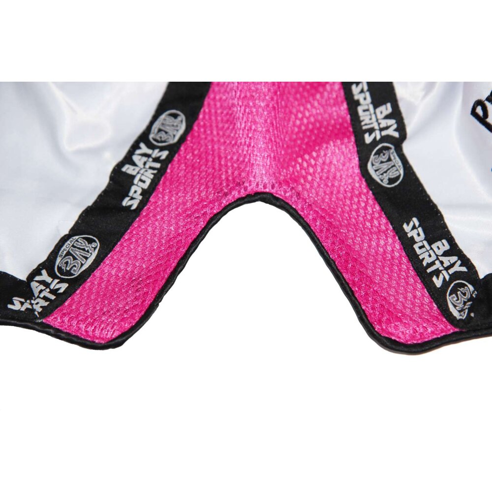 Pro-Equip Mesh Thaiboxhose XS - XXL weiß/neon pink L