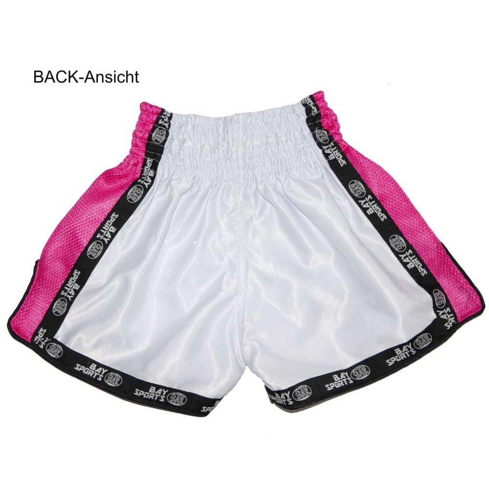 Pro-Equip Mesh Thaiboxhose XS - XXL weiß/neon pink L
