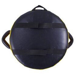 20 Jahre Jubel Angebot - UFO Schlagpolster Rund mit Griffen schwarz/gelb 45x20 cm