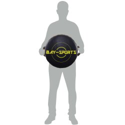 20 Jahre Jubel Angebot - UFO Schlagpolster Rund mit Griffen schwarz/gelb 45x20 cm