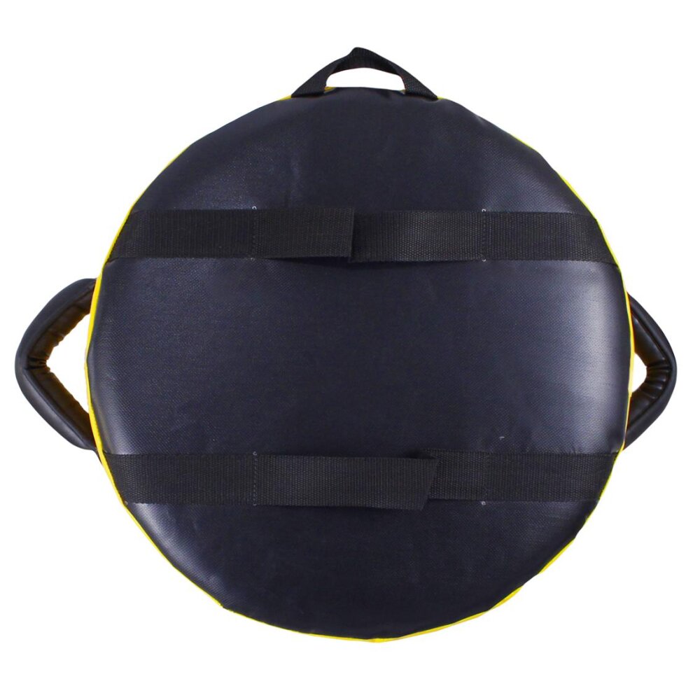 20 Jahre Jubel Angebot - UFO Schlagpolster Rund mit Griffen schwarz/gelb 45x20 cm