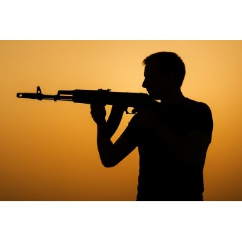 Gummigewehr MG AK74 schwarz MG AK Trainingsgewehr Gewehr Gummi 79 cm SV