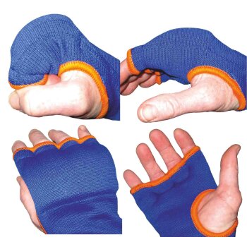 Fast & Good gepolsterte Quick Wraps Boxbandagen blau/orange XL