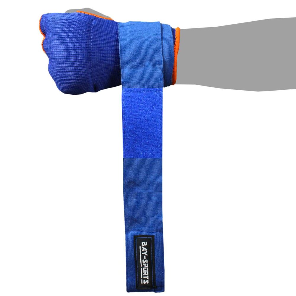 Fast & Good gepolsterte Quick Wraps Boxbandagen blau/orange XL