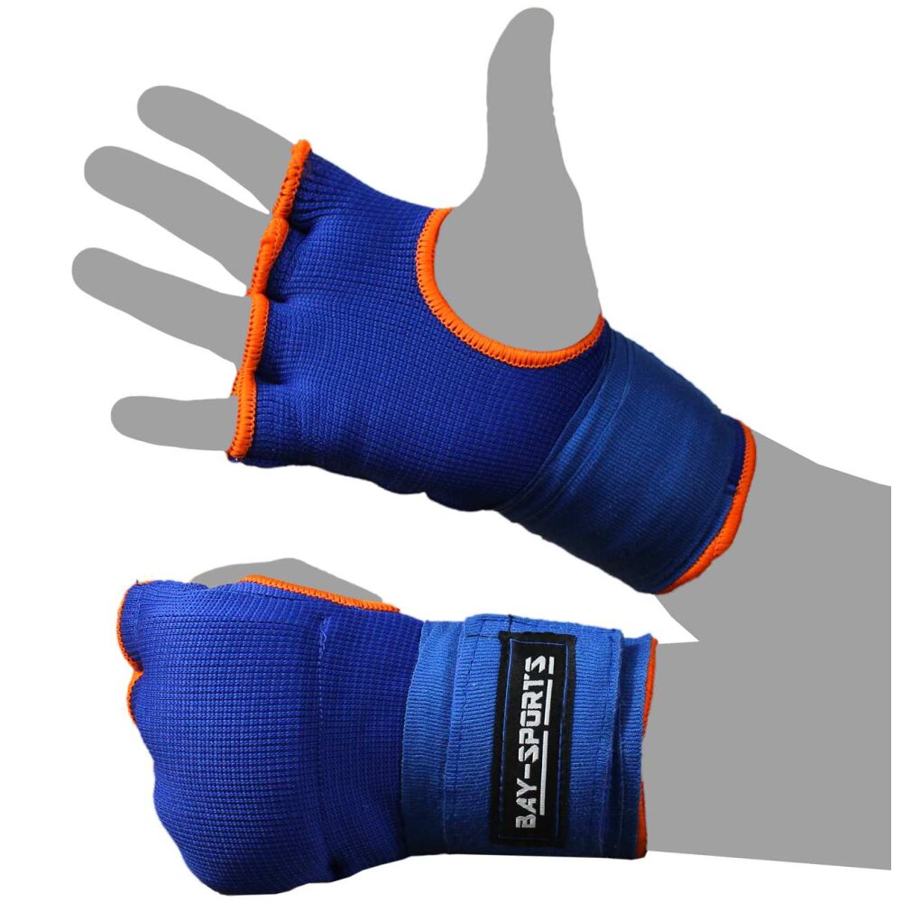 Fast & Good gepolsterte Quick Wraps Boxbandagen blau/orange XL