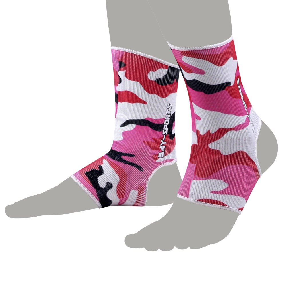 Camouflage Fußbandagen pink/schwarz XS